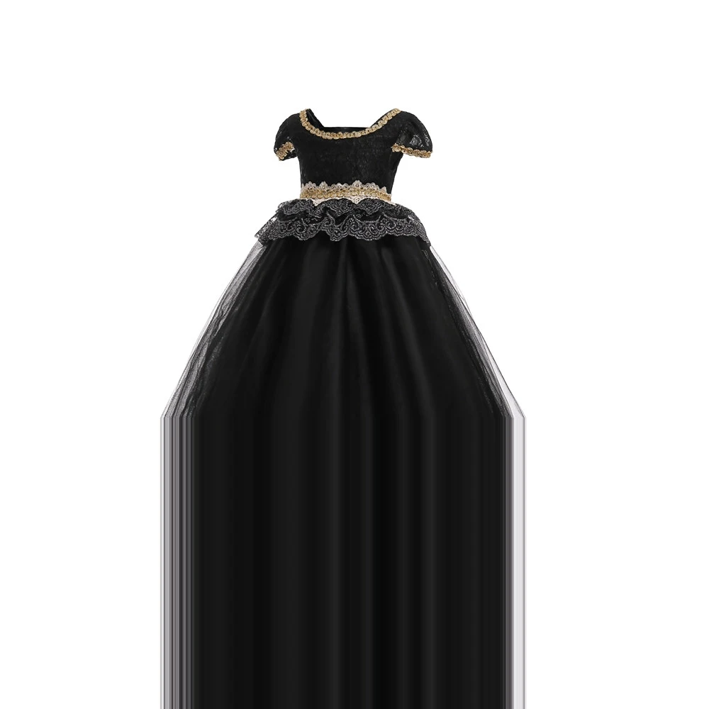 Free Shipping Full Lenght Children Party Dress 2021 New Arrival Black Girl Dresses Pageant Lace Applique Gold Kids Evening Gowns |