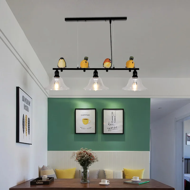 Современная и сдержанная деревенская лампа для ресторана светильник тройной