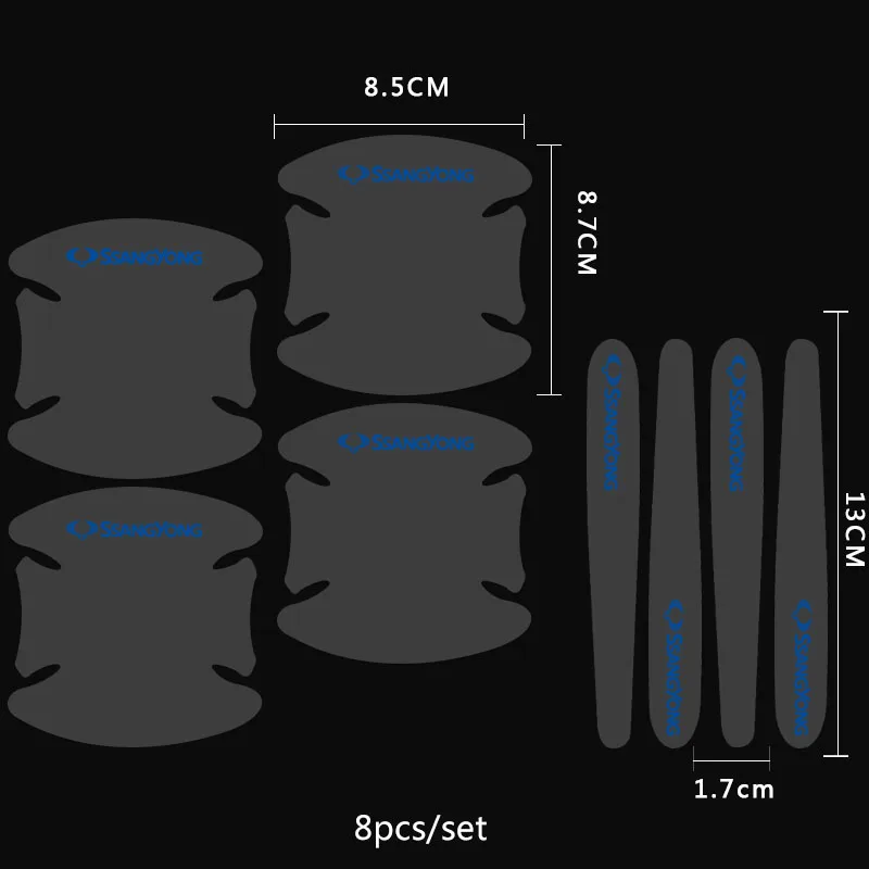 8 шт. наклеек на дверные ручки автомобиля защитная пленка для SsangYong Actyon Туризм Rodius