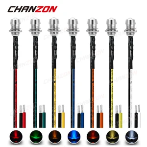 5 шт., 5 мм, 12 В, светодиодные бусины с излучающим диодом, теплый белый, красный, зеленый, синий, желтый, оранжевый, Предварительно Проводная лампа с держателем 8 мм