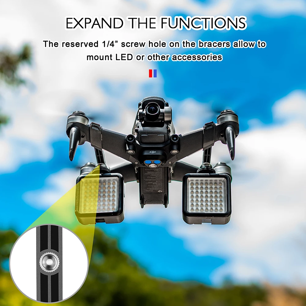 For DJI FPV Comob Arm Enhance Strength Expandale Part Holder LED Light Kit Night Flying Set Gopro Hero Drone Accessories | Электроника