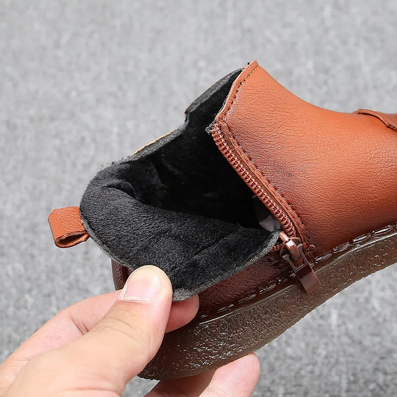 Детские Ботинки martin в стиле ретро Модные ботильоны с пряжкой для мальчиков