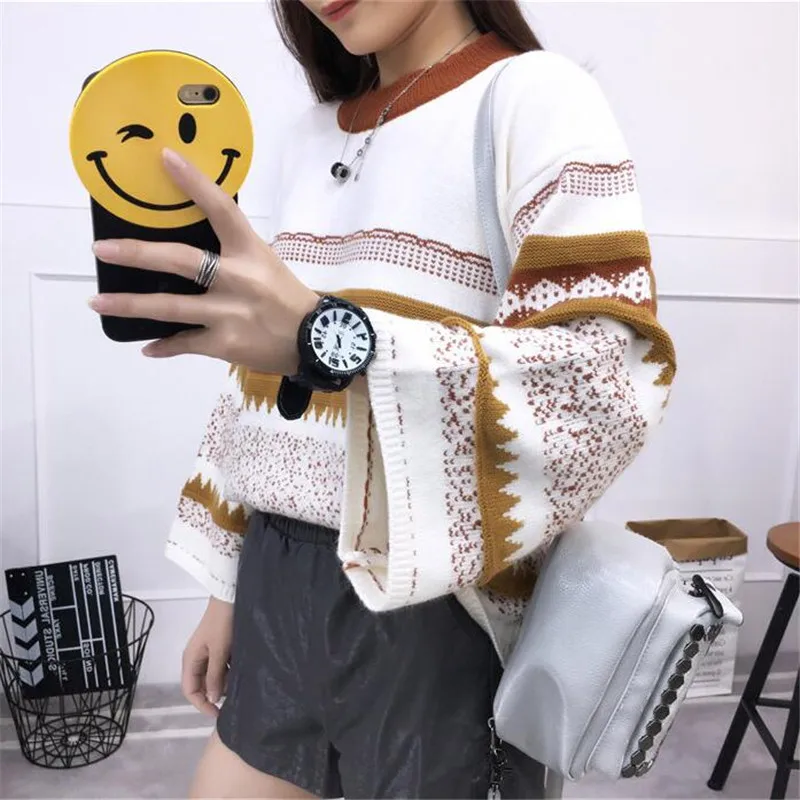 Женские свитера для зимы и пуловеры рождественские свободные Джемперы Mujer свитер