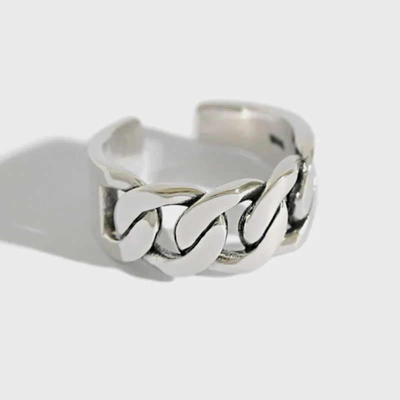 Женские открытые кольца в форме цепочки Flyleaf из стерлингового серебра 925 пробы модные ювелирные