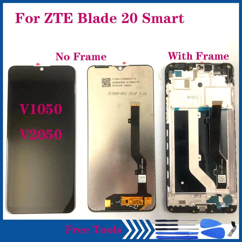 Оригинальный ЖК-дисплей для ZTE Blade 20 Smart V1050 V2050 сенсорный экран стеклянная панель
