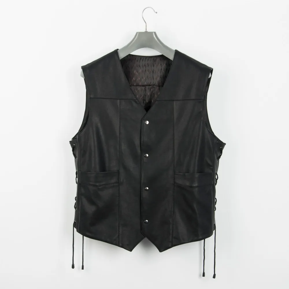 Мотоциклетный Байкерский мужской кожаный жилет Ходячие мертвецы Дэрил Диксон