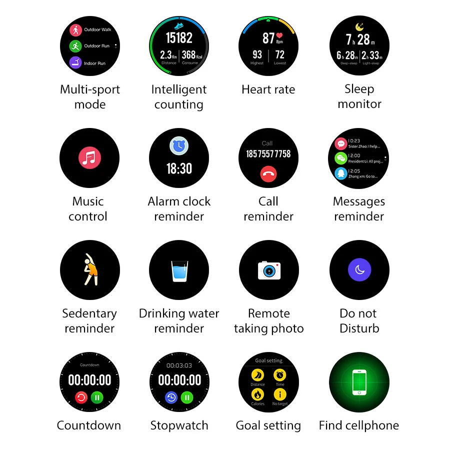 Мужские Смарт часы спортивные и фитнес трекер Поддержка Android IOS Телефон 1 28 &quotIPS