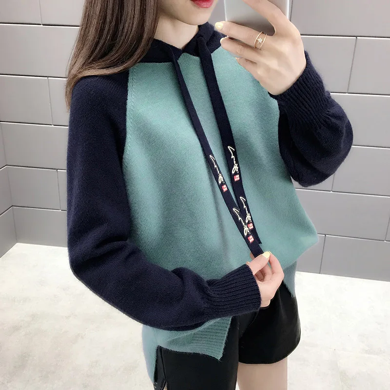 2020 New Autumn Sweater Women Hooded Casual Pullover Knit Long sleeve Fashion Loose Female new bottoming sweater AN132 | Женская одежда