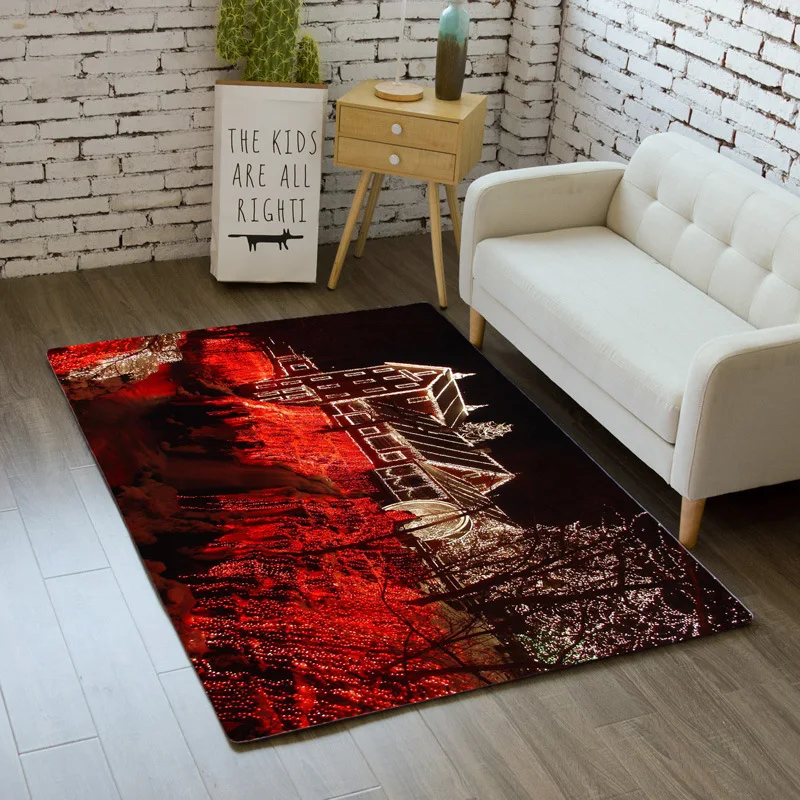 Счастливого Рождества ковер мультфильм Спальня детский игровой коврик Мягкая