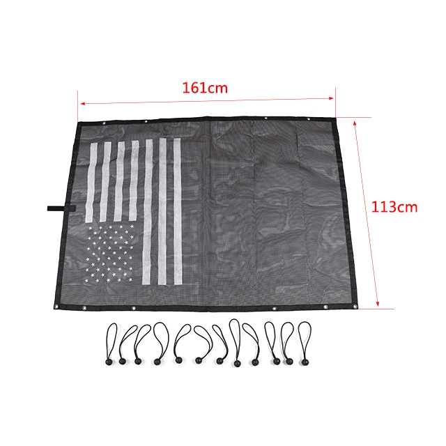 4 door flag MOPAI автомобильный Топ солнцезащитный козырек крышка для Jeep Wrangler 1997-2006 крыша анти УФ Солнцезащитный козырек защитная сетка для Jeep Wrangler TJ аксессуары - Название цвета: 4 door flag