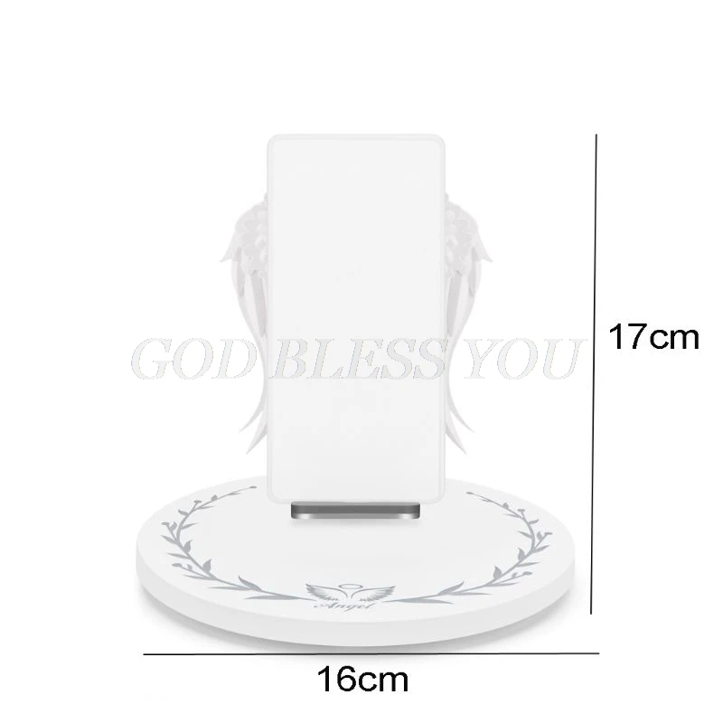 

10W Universal Colorful LED Angel Wings Qi Wireless Charger Charge Dock For iPhone 8 Plus X XS MAX XR Mobile Phone Fast Charger