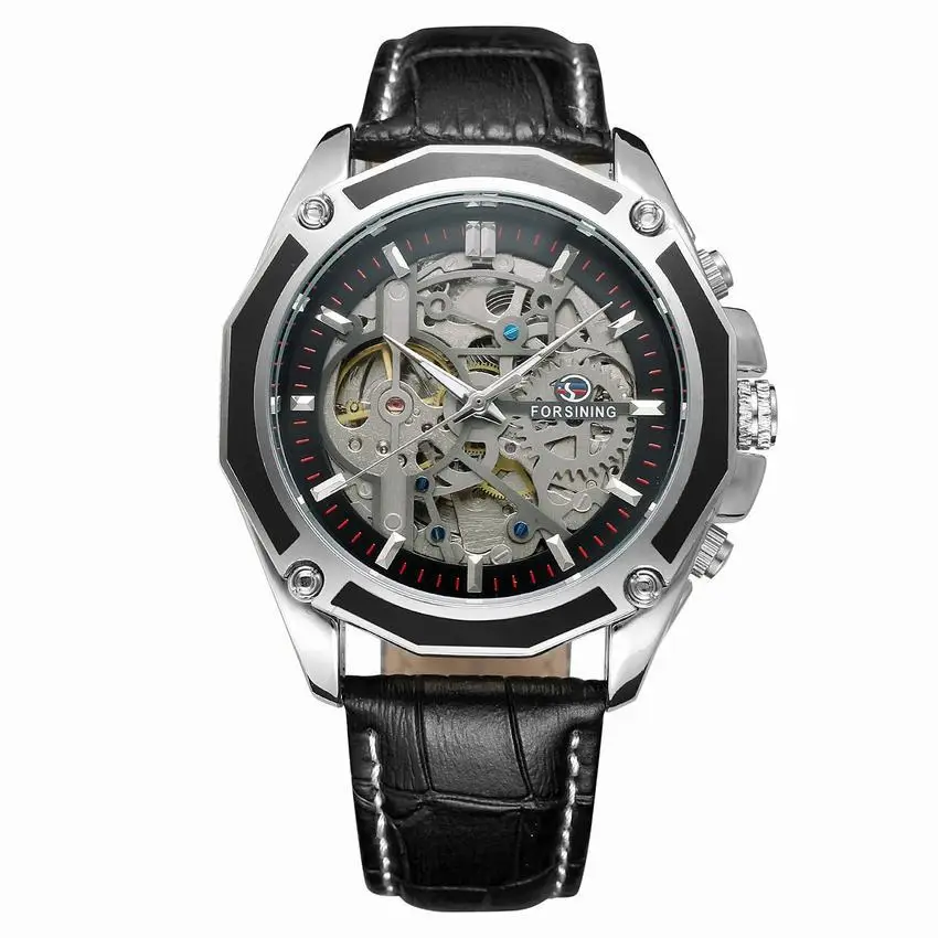 

FORSINING 1030 belt men's automatic mechanical watch bottom hollow water watch