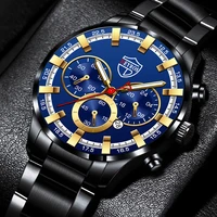 brand fashion mens watches luxury men sports stainless steel quartz wrist watch luminous clock man business casual leather watch