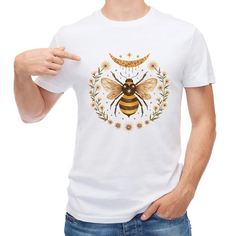 

TEEHUB Hipster Cute Bee Printed Men T Shirt Fashion Funny Honey Moon T-shirt Short Sleeve O-Neck Tops Cool Tees