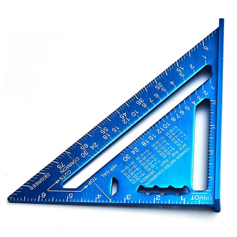 

90 Degree Triple-cornered Ruler Aluminum Alloy Angle Ruler Inch for Carpenter's Workshop 7 Inch Square Layout Tool