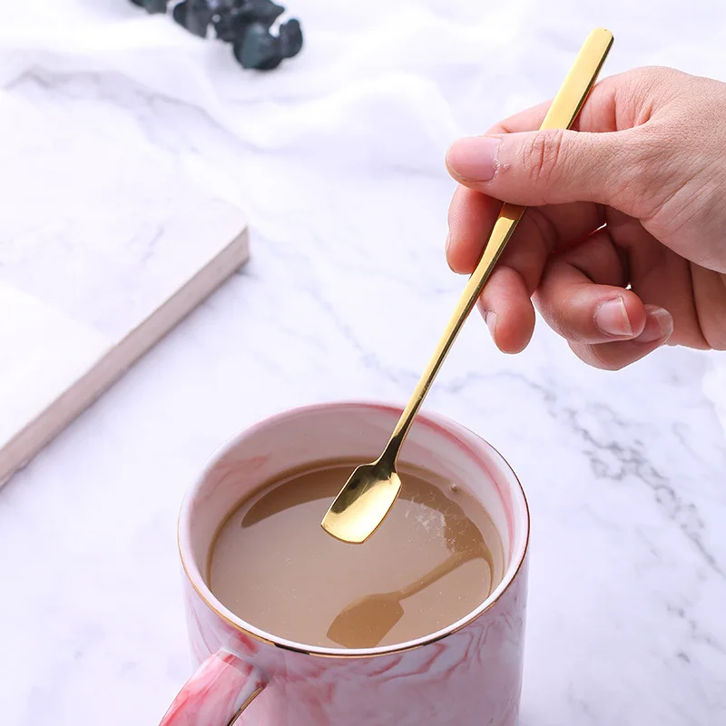 1 шт. ложка для мороженого с длинной ручкой квадратная головка из нержавеющей