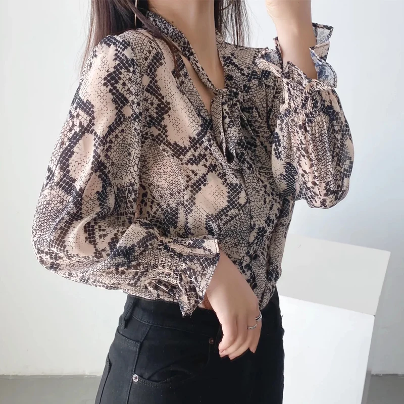 

Женская рубашка с бантом Za, однобортная Повседневная блуза с длинным рукавом и отложным воротником в стиле ретро, 2022