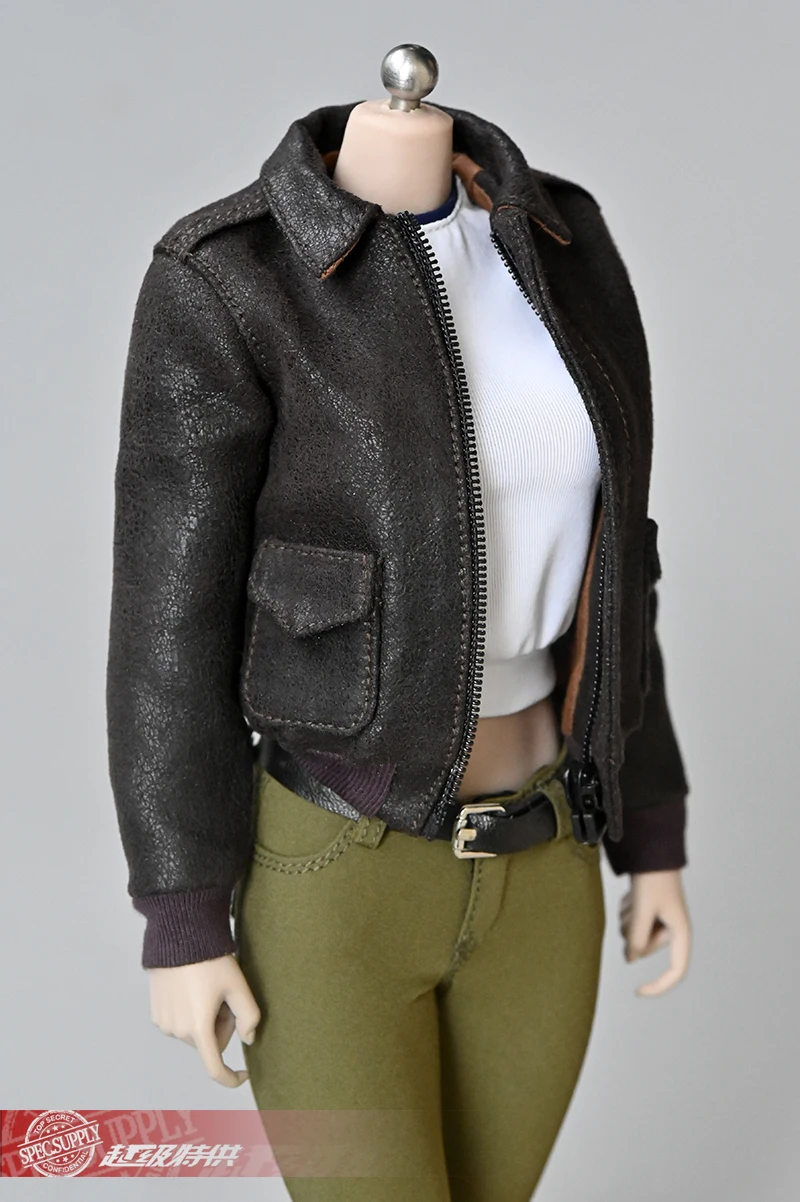 

1/6 Soldier model accessories clothes 12-inch movable tbl female bag plastic body retro A2 air force flight jacket