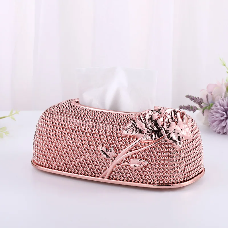 

Tissue box simple alloy paper box napkin box hotel living room household paper box tissue boxes car tissue holder