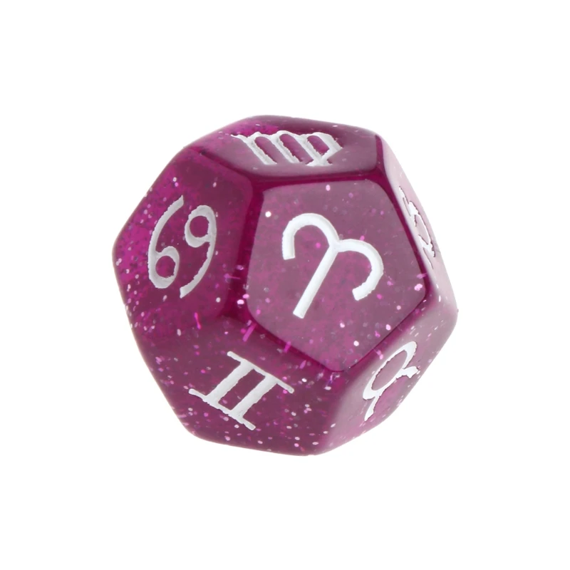 

3pcs Multicolor 12 Sided Resin Dice Astrology Tarot Constellation Divination