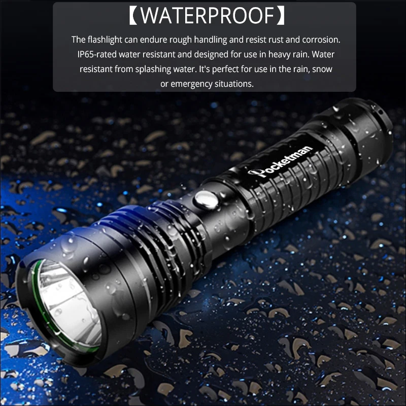 Суперъяркий светодиодный тактический фонарик 7800 лм из алюминиевого сплава 1*18650