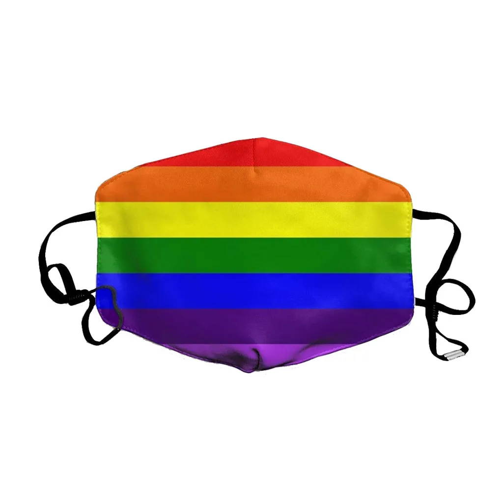 1PC Rainbow Mouth Face Mask Pride Flag Facial Funny Fashion Adult Digital Print Washable Earloop Protective | Красота и здоровье