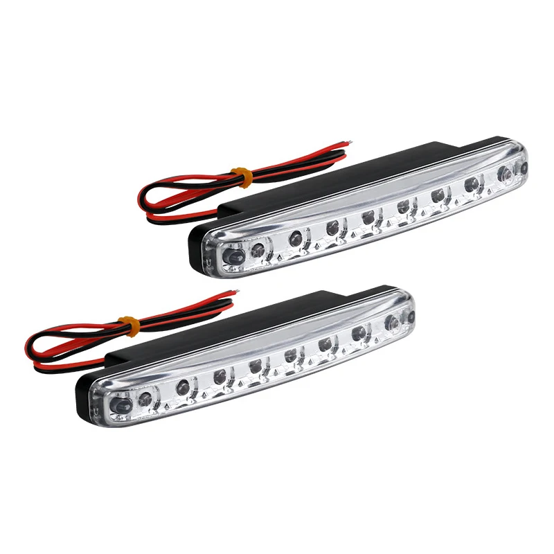 

2PCS Car LED Signal Bulb DRL Working Fog Lamp Daytime Running Light Auto Assembly Styling Super Bright White External 12V 8LED
