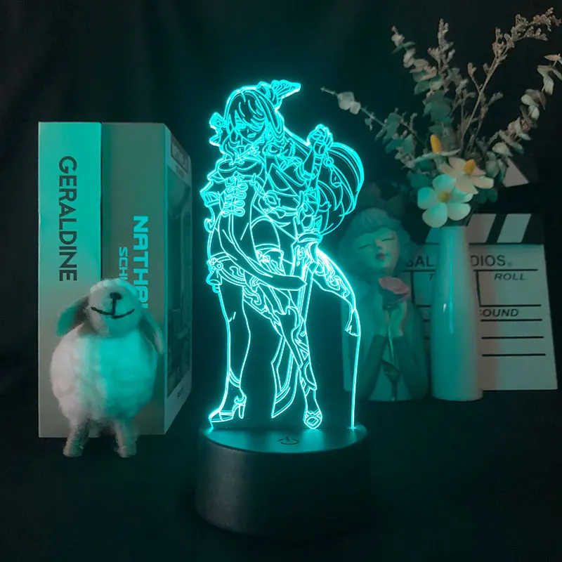 

Genshin Impact Game 3D Night Light Bluetooth Control for Bright Base Multi-color Kid Best Selling Decorative Birthday for Infant