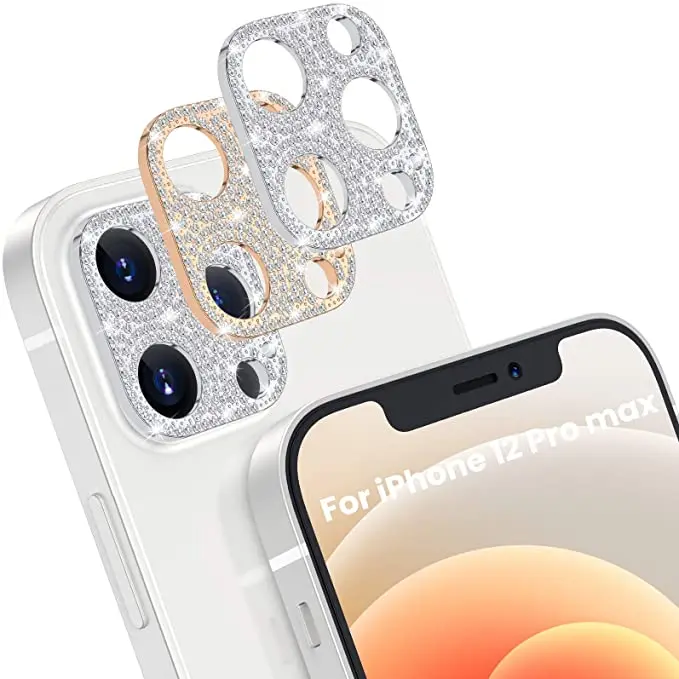 

Luxury Rhinestone Glitter Camera on For iPhone 13 11 12 Pro Mini Max Diamond Fashion Film Cap Lens Protection Shockproof Cover