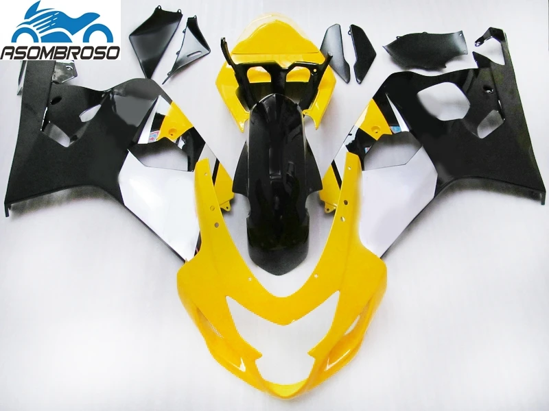 

Фрезерный комплект для SUZUKI K4 K5 GSXR 600 750 2004 2005, пластиковые гоночные Обтекатели желтого и черного цветов gsxr600 LX62