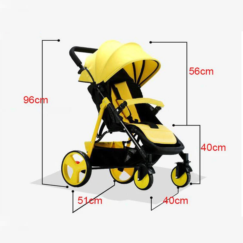 Легкая складная детская коляска 2 в 1 может лежать на самолете Система
