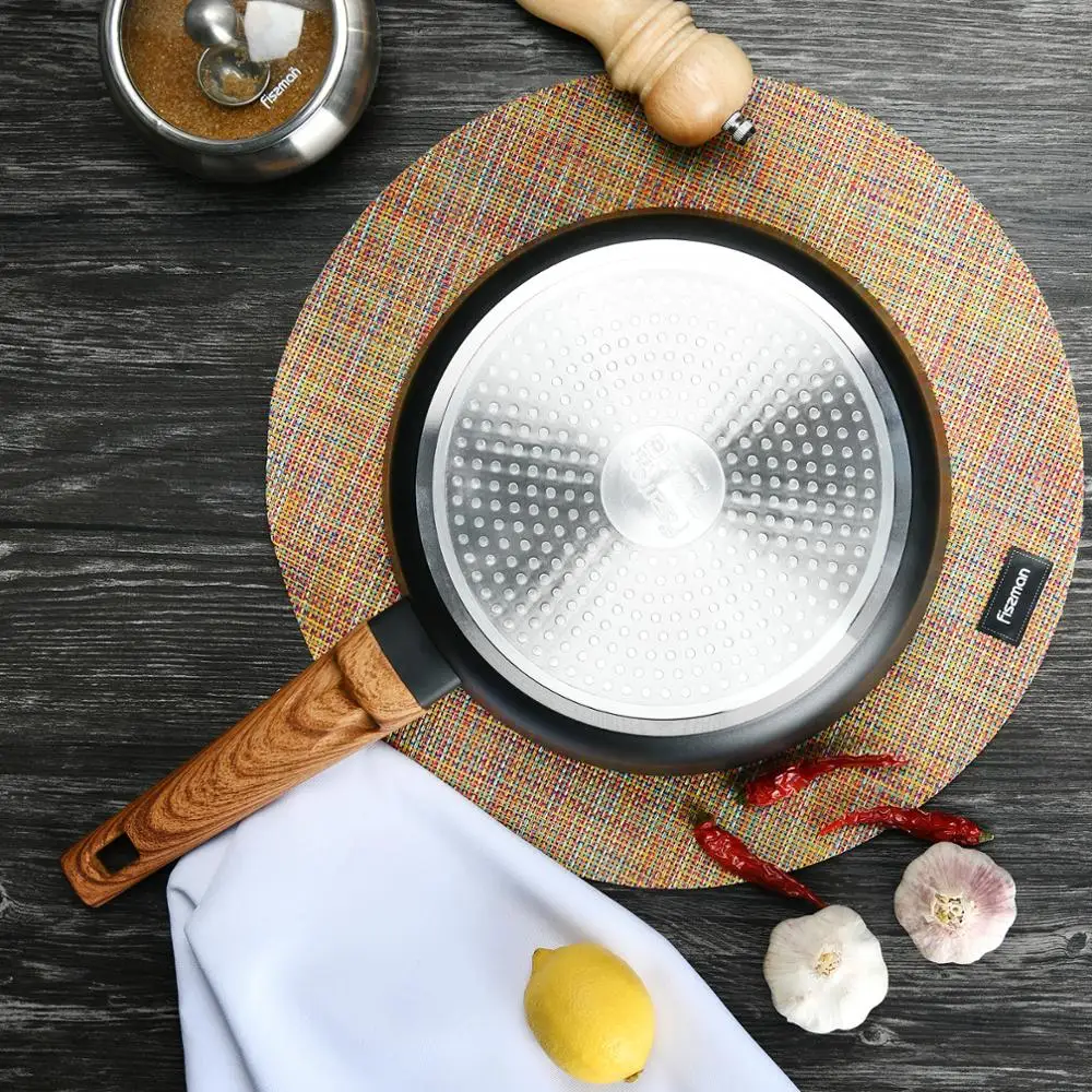 FISSMAN VEGA серия глубокая сковорода с черным мраморным покрытием алюминиевая