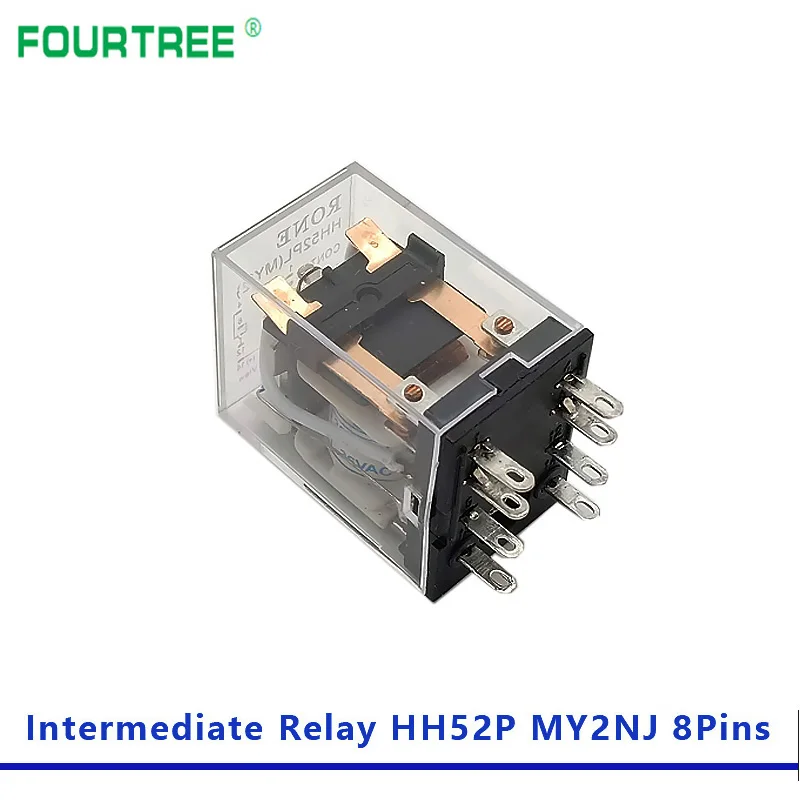 5Pcs Intermediate Relay HH52P MY2NJ Coil General DPDT Mini Electromagnetic Switch With LED 8 Pins AC 110V 220V DC 12V 24V - купить по
