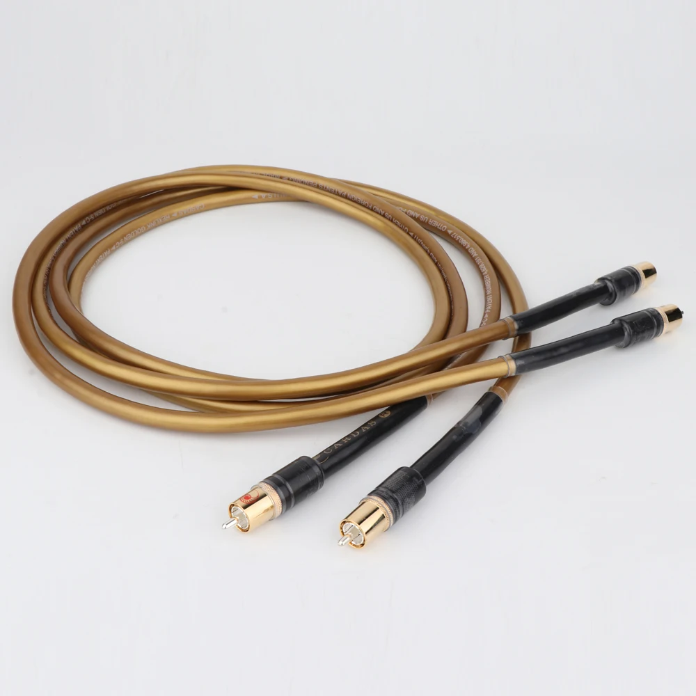 

Pair Cardas Hexlink Golden 5-C Hifi RCA Jack Cable OCC Copper 2RCA to 2RCA Audio Cable Line Wire Audio Interconnect Cable
