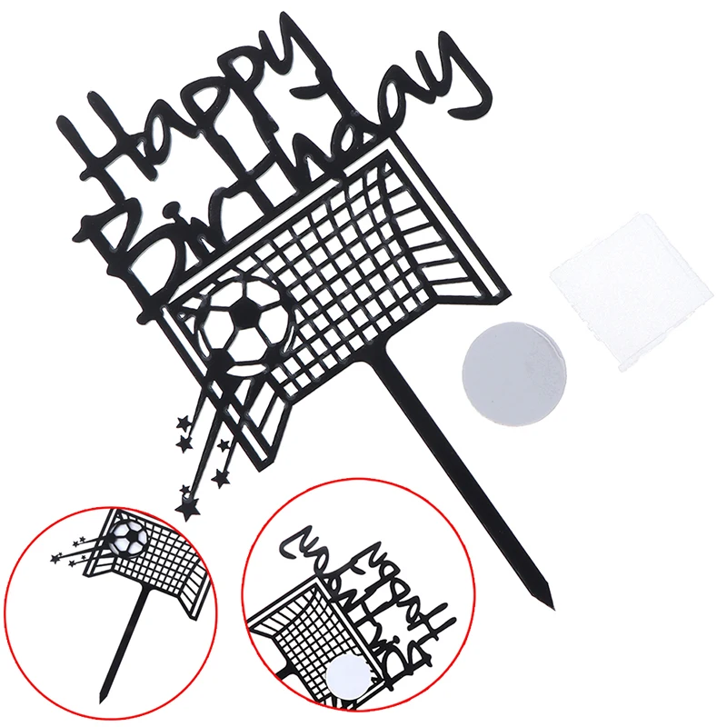 Топпер для торта С Днем Рождения день рождения спорт украшения вечеринки футбол