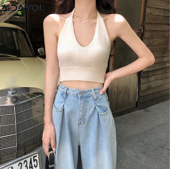 Летние базовые сексуальные ремешки без рукавов ребристые Топы на бретельках