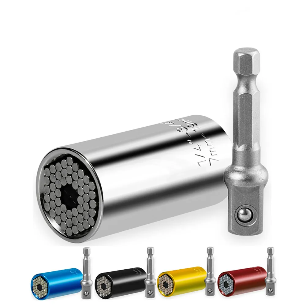 

Universal Torque Wrench Spanner Grip Multi Function Universal Ratchet Socket 7-19mm Power Drill Adapter Hand Tools