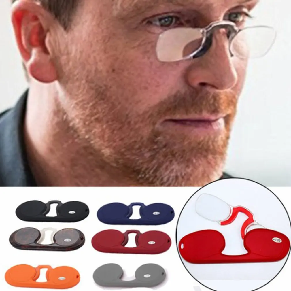 

Isfriday Portable Mini Nose Clip Reading Glasses Men Women Mini Keychain Magnifying Presbyopic Rimless Readers Spectacles