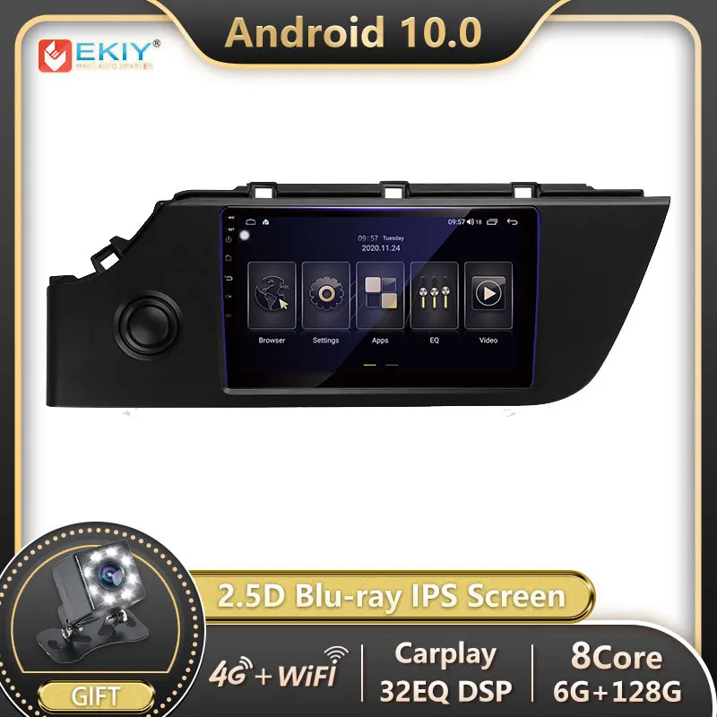 EKIY 6 + 128G Авторадио Android 10 0 для Kia Rio 4 IV FB 2020 2021 автомобильное радио мультимедиа Blu Ray