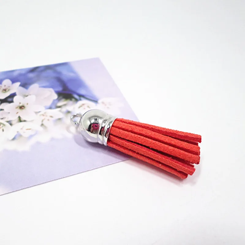 Металлическая крышка подвески из искусственной кожи с кисточками Брелоки DIY