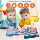 Тканевые книги для родителей и детей, пазл с кольцом-пазлом для раннего обучения ребенка от 0 до 12 месяцев, развивающие познавательные игрушки для чтения