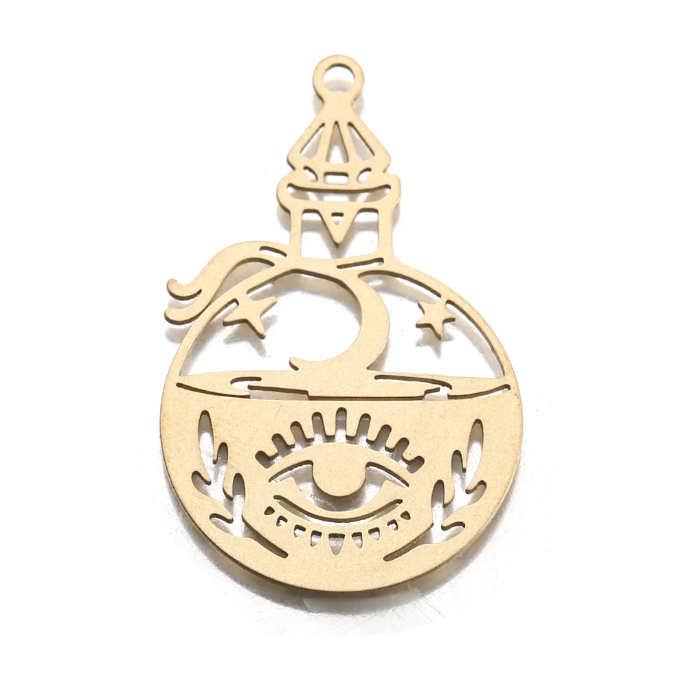 6 шт. необработанные латунные турецкие подвески для глаз лазерная вырезка