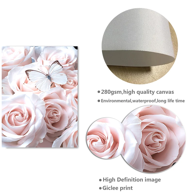 Скандинавский ветер розовый цветок линия любовь Белый лебедь украшение живопись