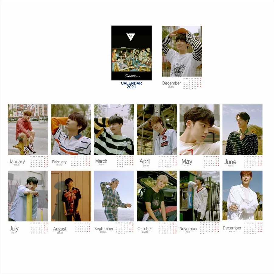 

TREASURE GOT7 TWICE SEVENTEEN 2021 Calendar Table Decor Fans Collectibles