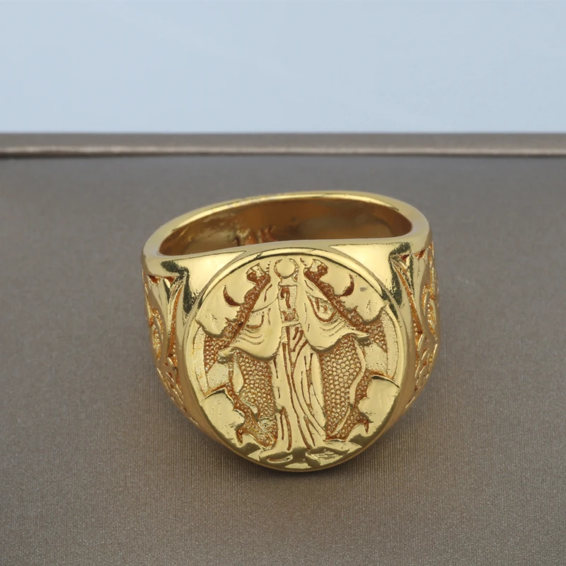 Модные парные кольца в винтажном стиле Дева Мария благословение ювелирные