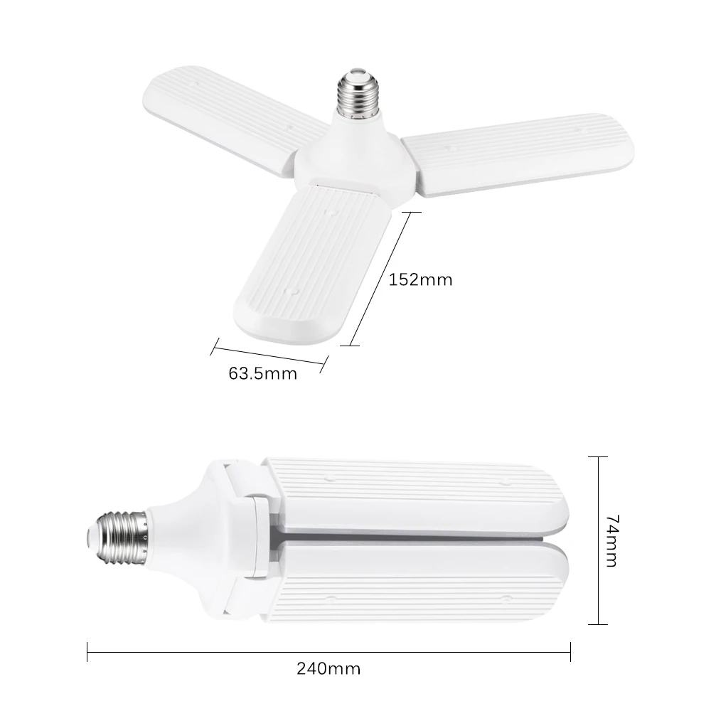 Лампа светодиодсветодиодный Складная с вентилятором и лезвием 45/60 Вт