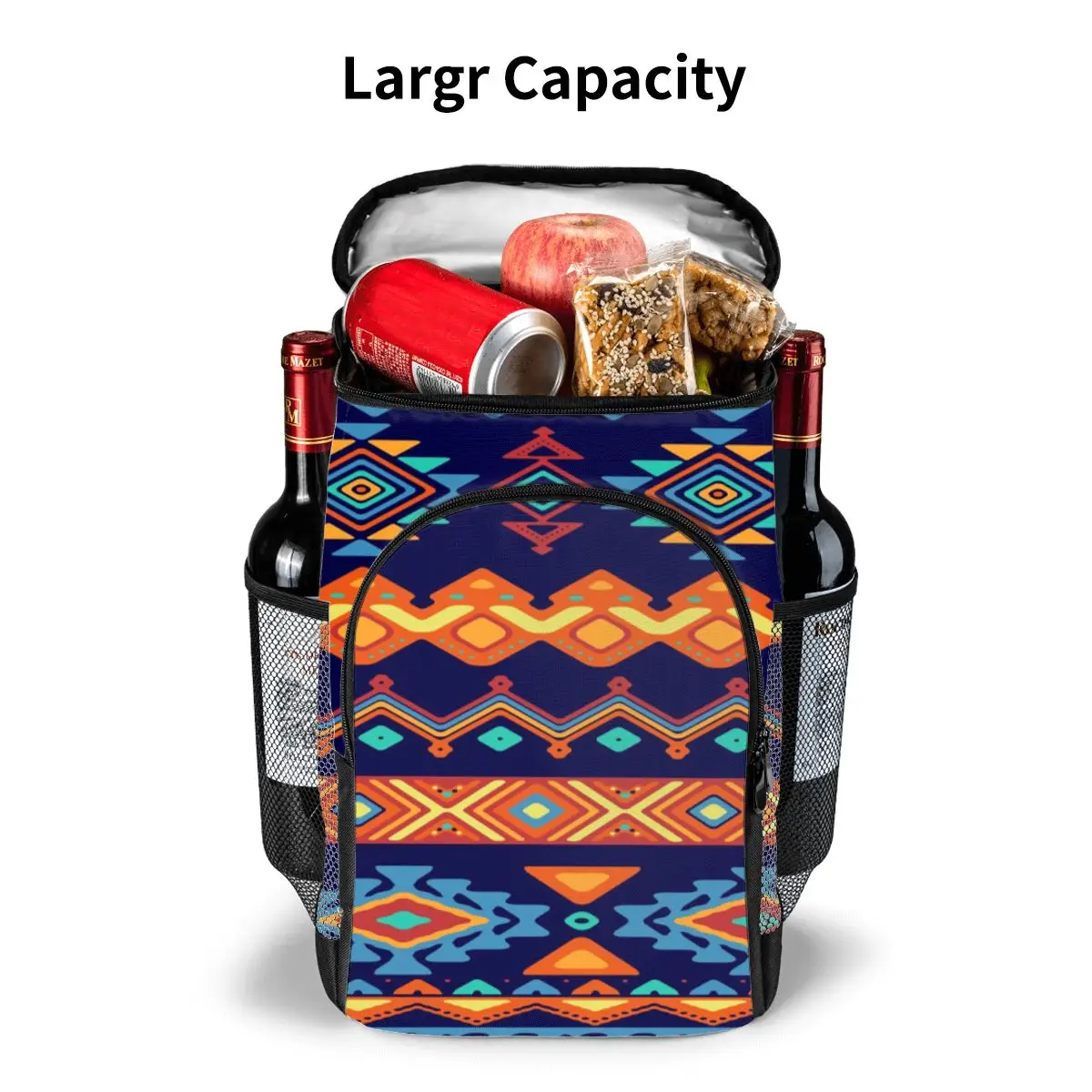 refrigerator bag abstract ethnic style soft large insulated cooler backpack thermal fridge travel beach beer bag free global shipping