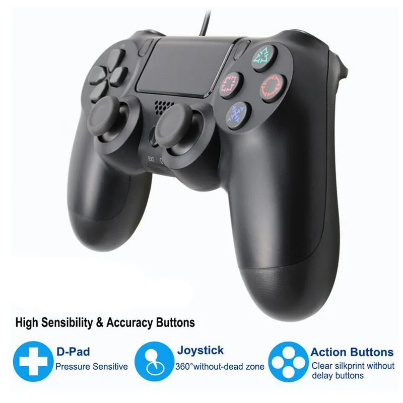 WUIYBN Проводной USB PS4 контроллер игровой джойстик геймпад для SONY playstation 4 консоль ПК