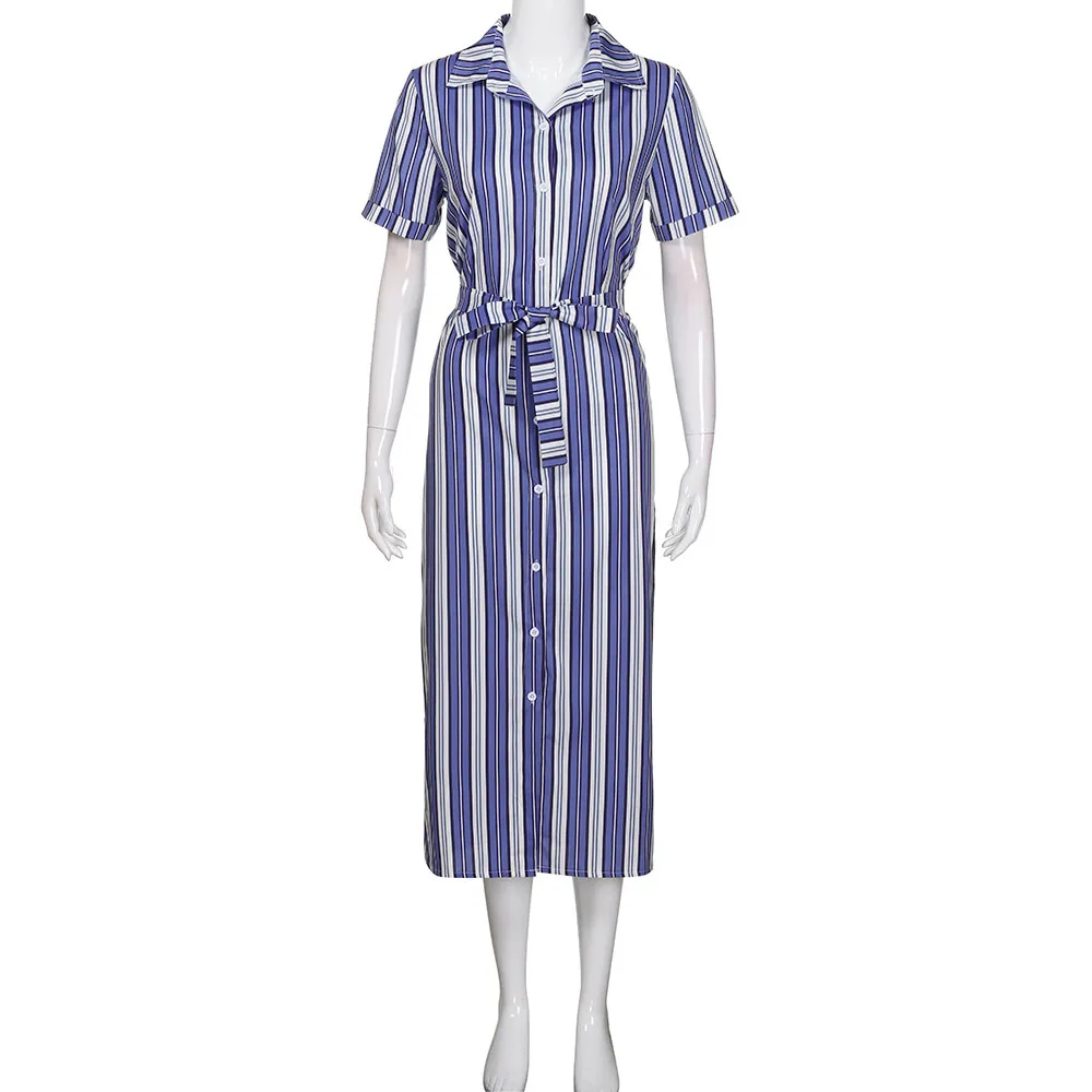 Женские платья в полоску Vadim летние вечерние с коротким рукавом Пляжное Платье