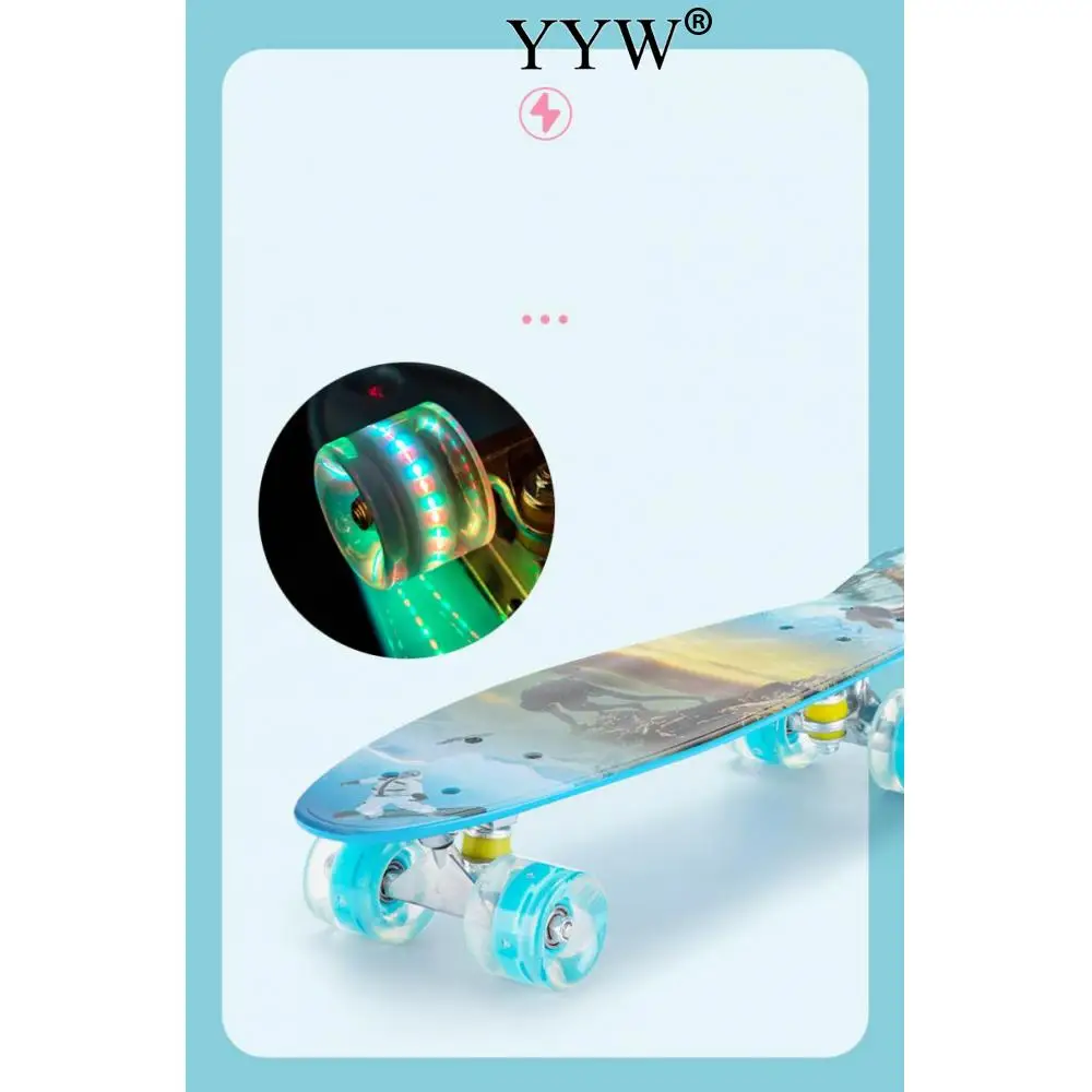 Ролик с подсветкой Скейтборд Мини Крейсер Доска один Kicktail пластиковый тротуар
